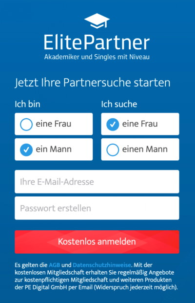 ElitePartner Registrierung