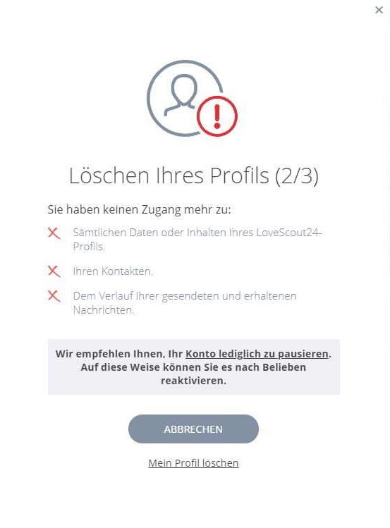 LoveScout24 Profil löschen